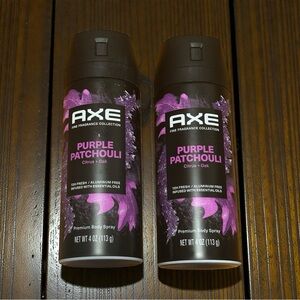 Axe Purple Patchouli Citrus + Oak Premium Body Spray Deodorant 72H 4oz Lot Of 2